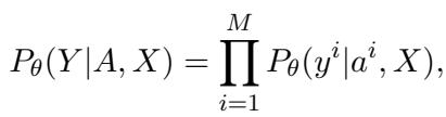 Equation 3 showing the product of token probabilities.