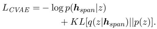 Equation for CVAE Loss including reconstruction and KL divergence.