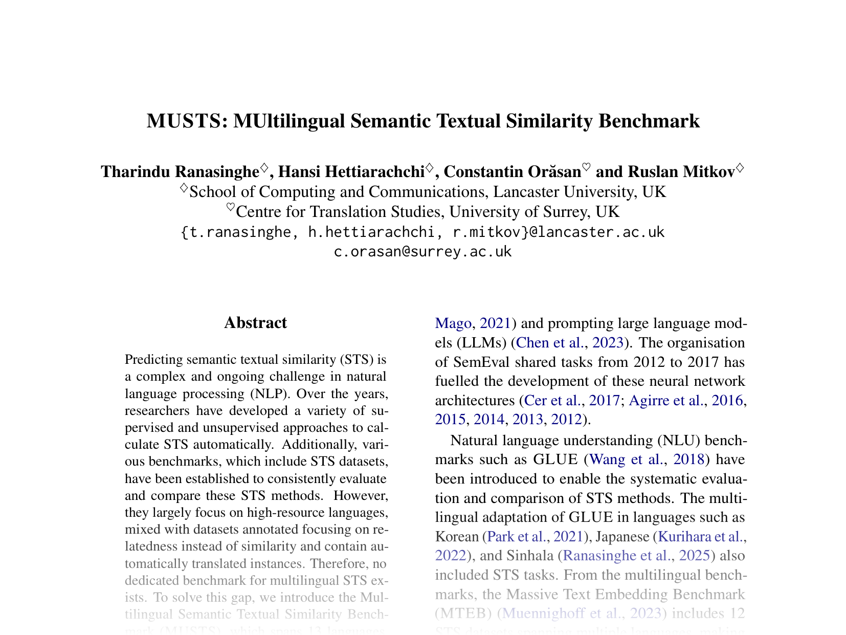 [MUSTS: MUltilingual Semantic Textual Similarity Benchmark 🔗](https://aclanthology.org/2025.acl-short.27.pdf)