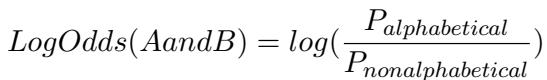 Log Odds Ratio equation.