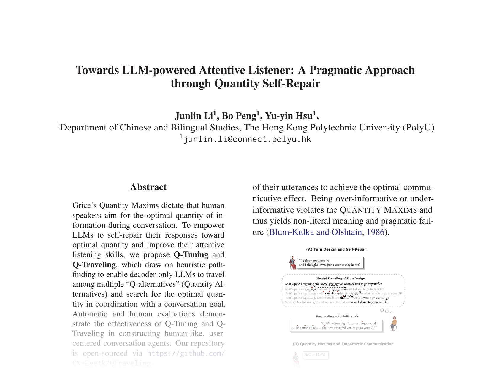 [Towards LLM-powered Attentive Listener: A Pragmatic Approach through Quantity Self-Repair 🔗](https://aclanthology.org/2025.acl-short.1.pdf)