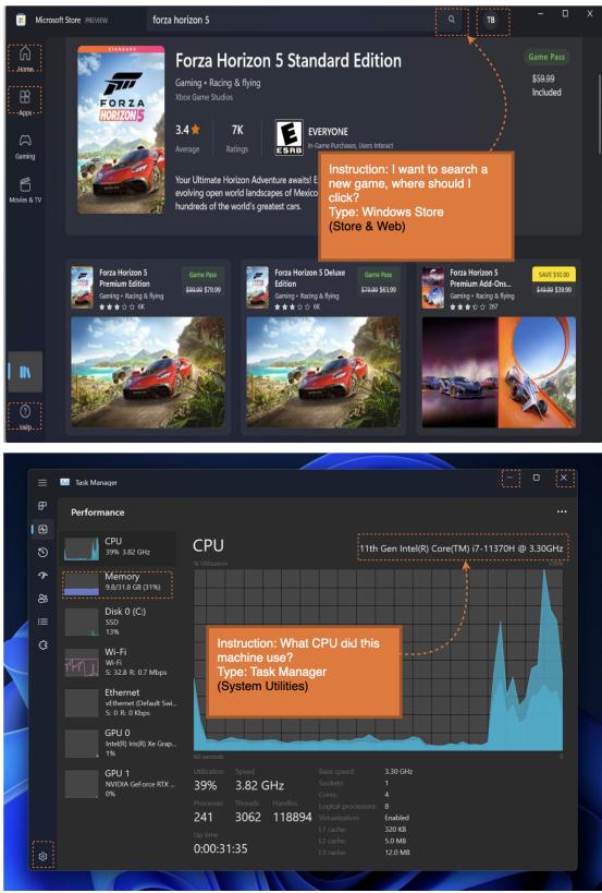 Figure 4: WinSpot examples