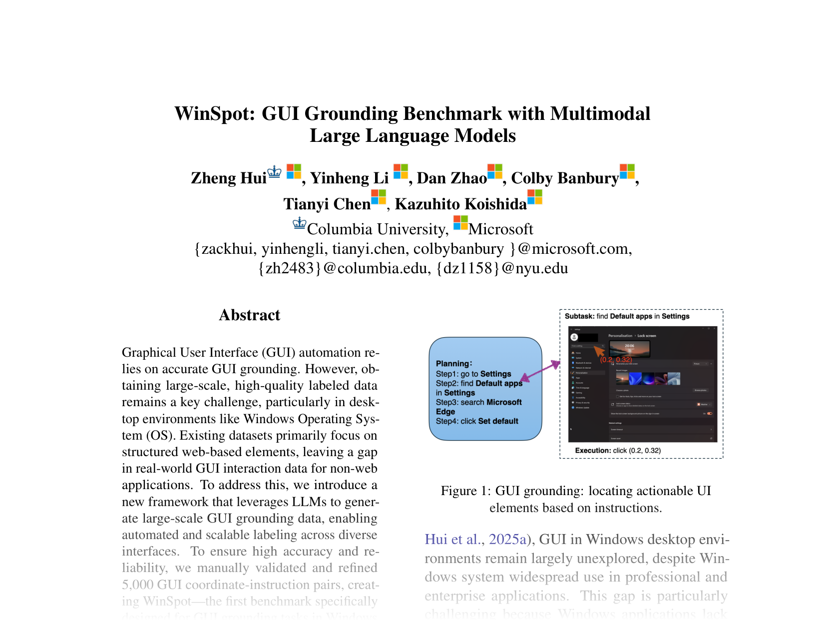 [WinSpot: GUI Grounding Benchmark with Multimodal Large Language Models 🔗](https://aclanthology.org/2025.acl-short.85.pdf)