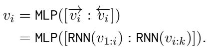 公式 7: 使用 MLP 和双向 RNN 计算伪标记。