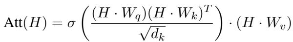 Equation for the attention mechanism in Graph Transformer Networks.