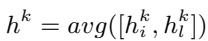 显示第一层和最后一层嵌入平均值的方程。