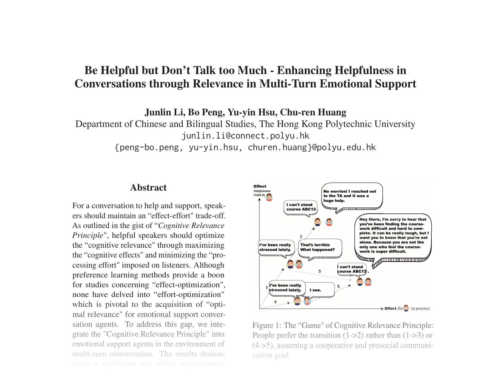 [Be Helpful but Don't Talk too Much - Enhancing Helpfulness in Conversations through Relevance in Multi-Turn Emotional Support 🔗](https://aclanthology.org/2024.emnlp-main.118.pdf)