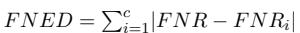 Equation for False Negative Equality Difference (FNED).