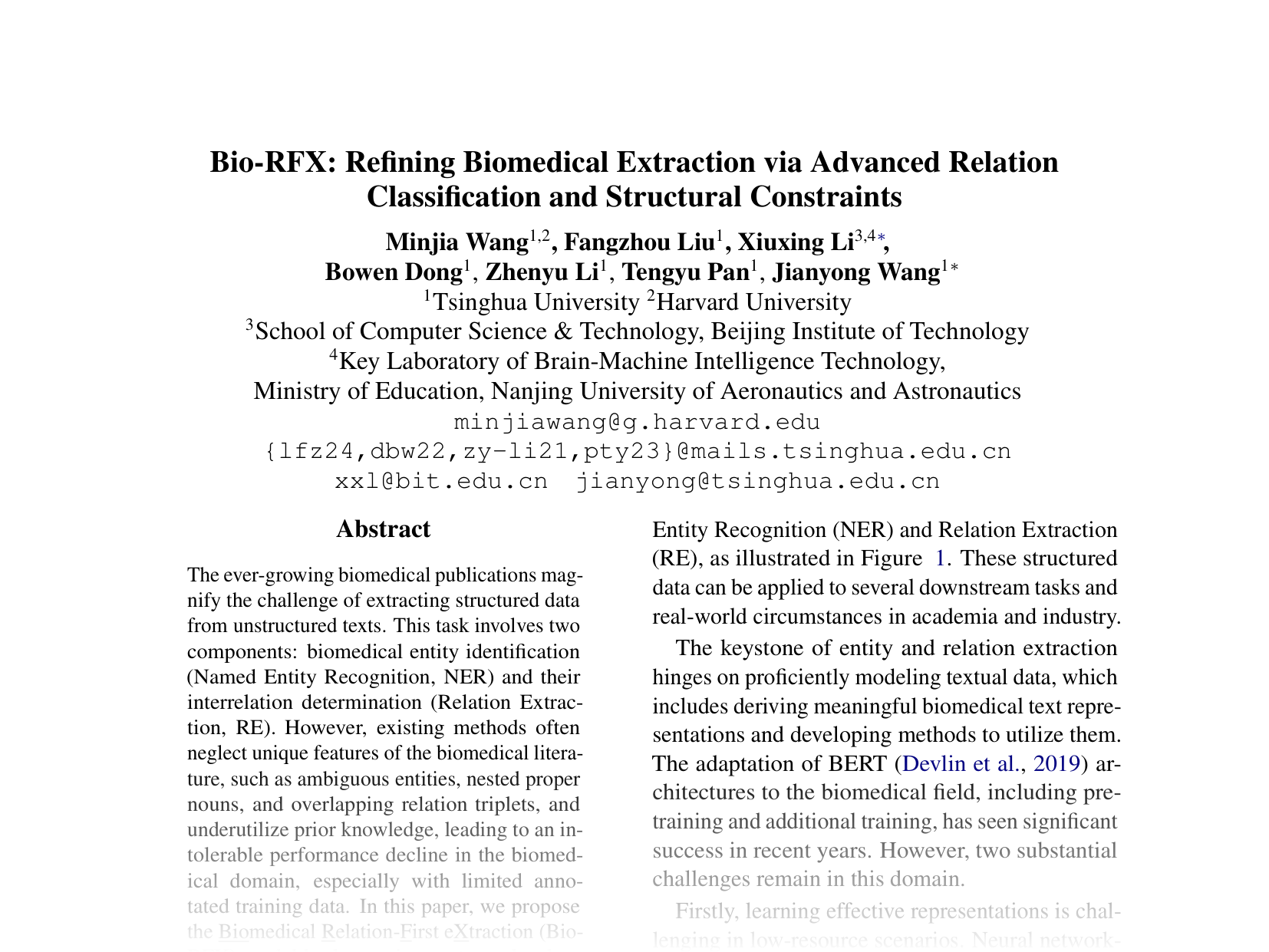 [Bio-RFX: Refining Biomedical Extraction via Advanced Relation Classification and Structural Constraints 🔗](https://aclanthology.org/2024.emnlp-main.588.pdf)
