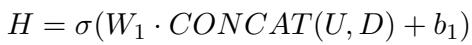 隐藏层 H 的公式
