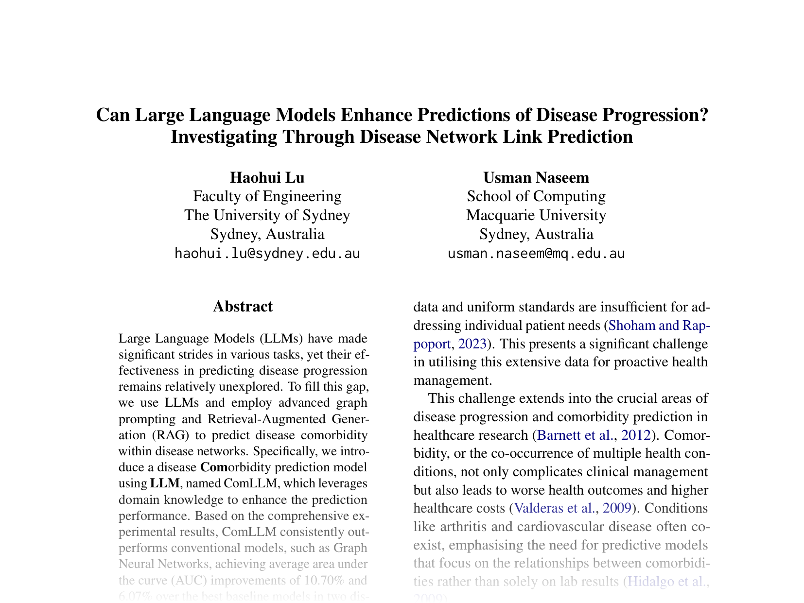 [Can Large Language Models Enhance Predictions of Disease Progression? Investigating Through Disease Network Link Prediction 🔗](https://aclanthology.org/2024.emnlp-main.980.pdf)