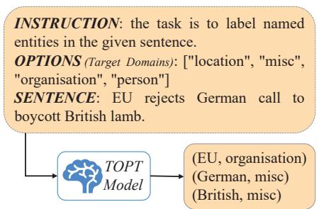 图 3: 单一目标域中带有指导的文本到文本生成的简单结构。