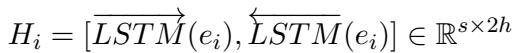 Equation 1: BiLSTM Formulation