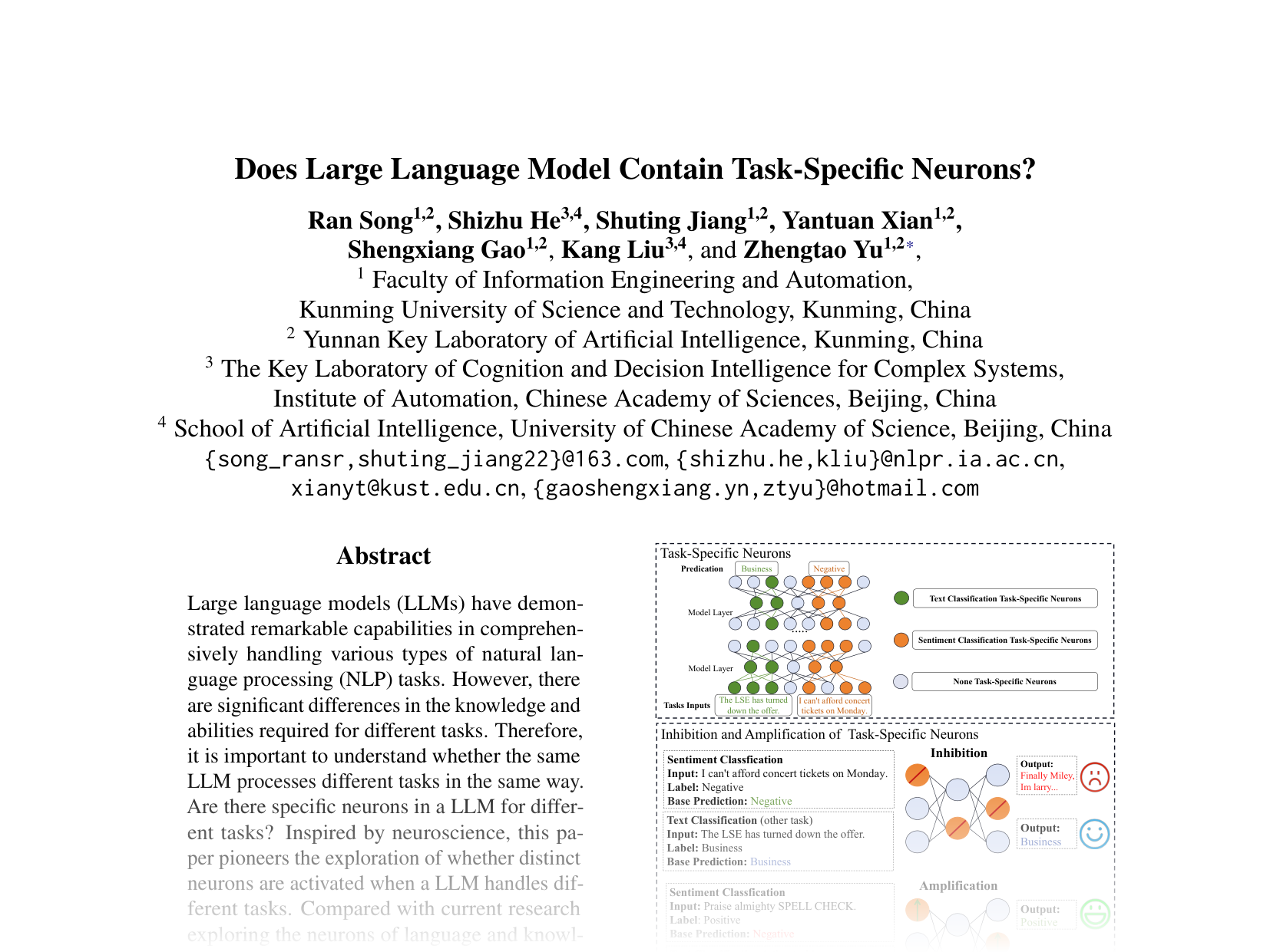 [Does Large Language Model Contain Task-Specific Neurons? 🔗](https://aclanthology.org/2024.emnlp-main.403.pdf)