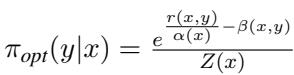 Optimal policy equation