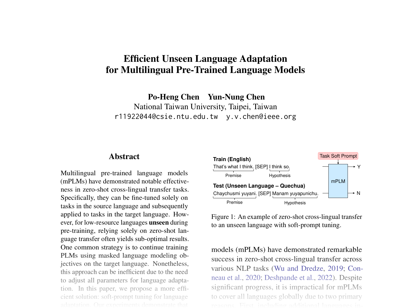 [Efficient Unseen Language Adaptation for Multilingual Pre-Trained Language Models 🔗](https://aclanthology.org/2024.emnlp-main.1057.pdf)