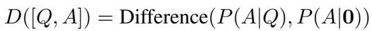 定义条件概率分布和无条件概率分布之间差异的公式。