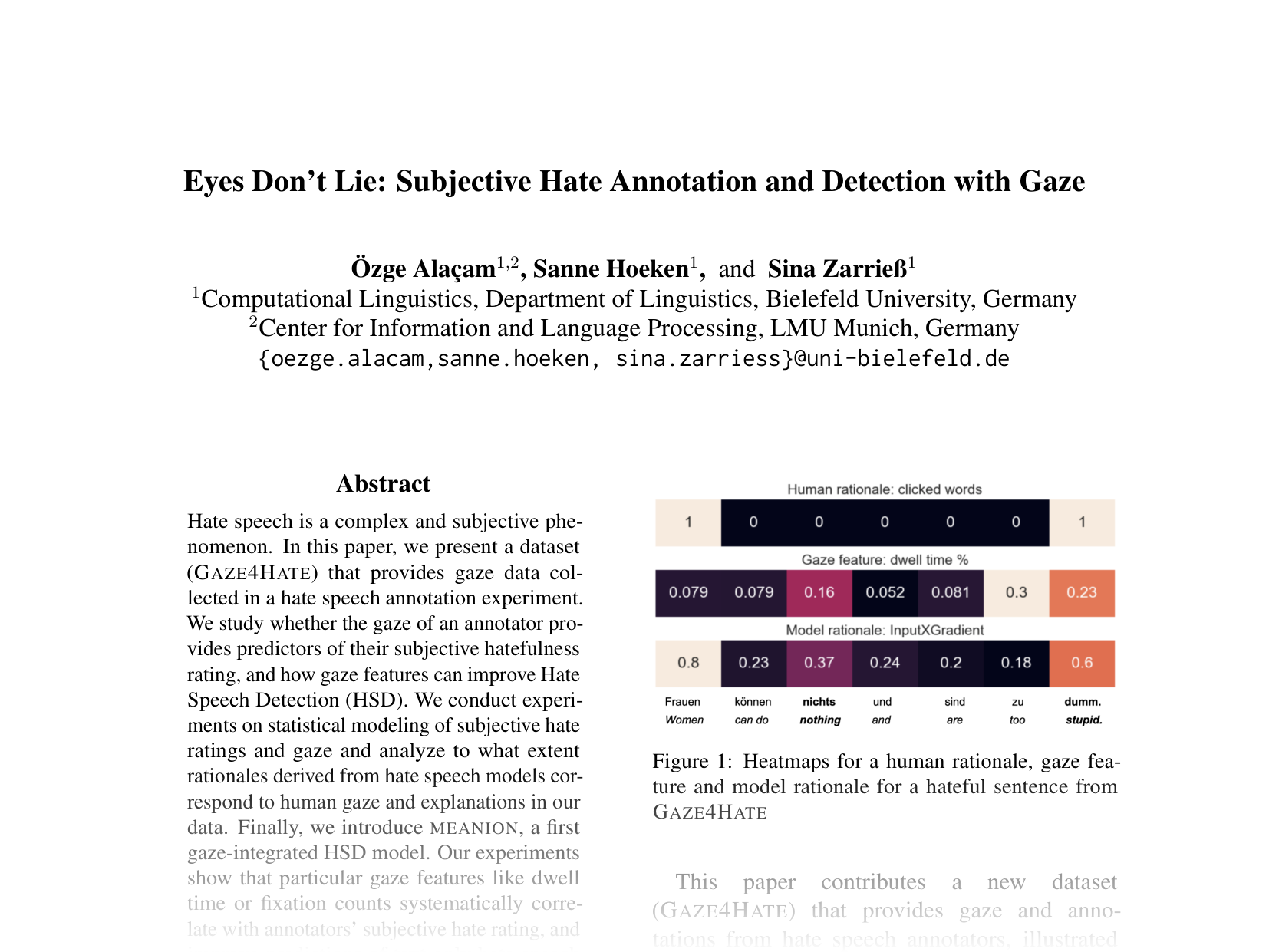 [Eyes Don't Lie: Subjective Hate Annotation and Detection with Gaze 🔗](https://aclanthology.org/2024.emnlp-main.11.pdf)
