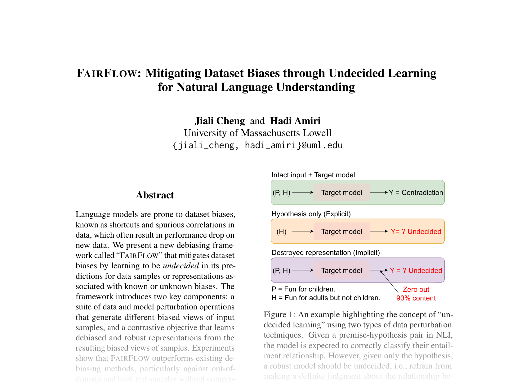 [FAIRFLOW: Mitigating Dataset Biases through Undecided Learning for Natural Language Understanding 🔗](https://aclanthology.org/2024.emnlp-main.1225.pdf)