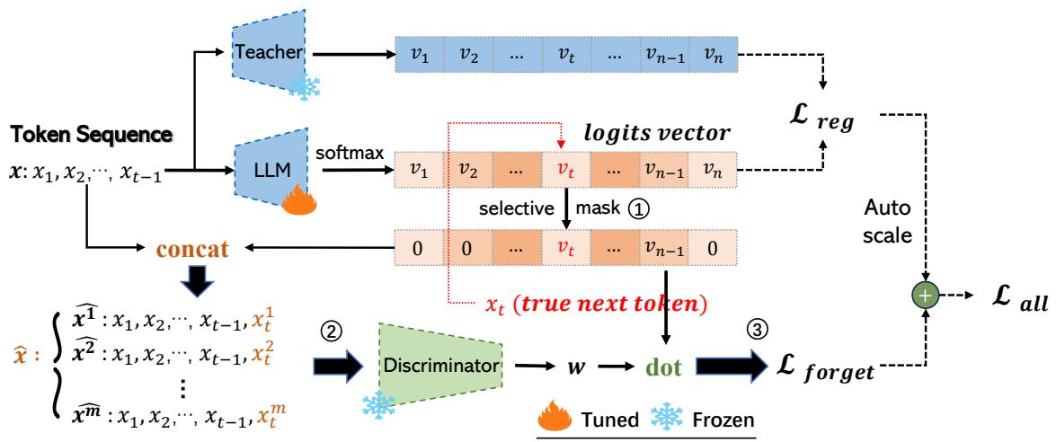 图 3: 我们提出的用于细粒度梯度上升的损失函数图解。