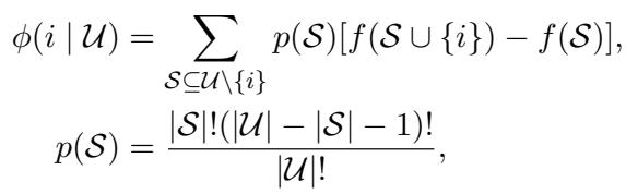 公式 5: 标准 Shapley 值公式。