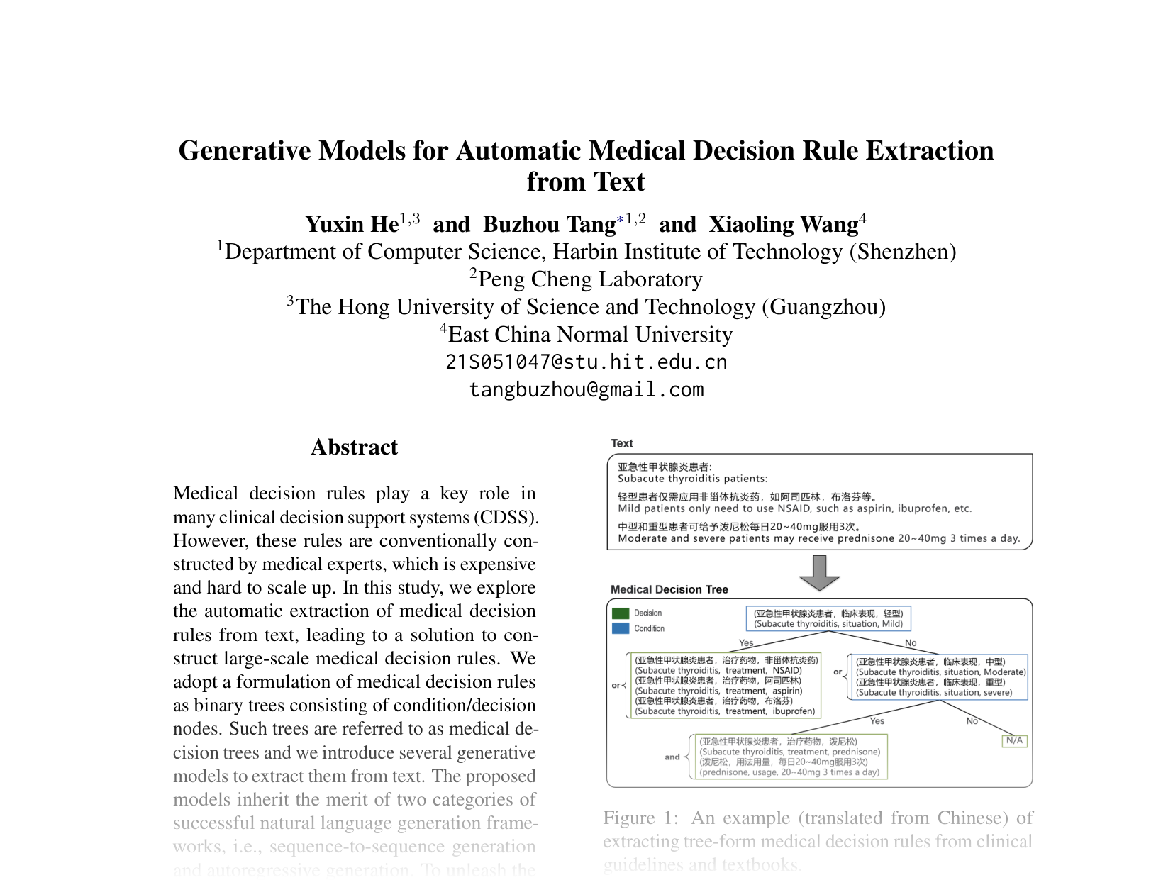 [Generative Models for Automatic Medical Decision Rule Extraction from Text 🔗](https://aclanthology.org/2024.emnlp-main.399.pdf)