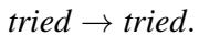 自编码示例: tried 映射为 tried。