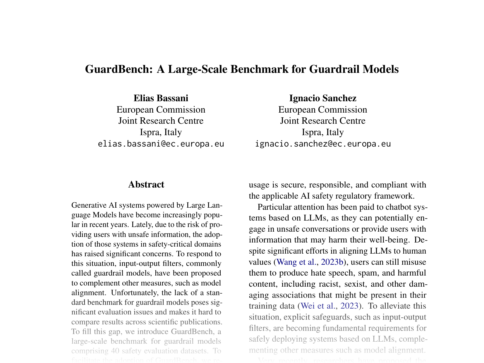 [GuardBench: A Large-Scale Benchmark for Guardrail Models 🔗](https://aclanthology.org/2024.emnlp-main.1022.pdf)