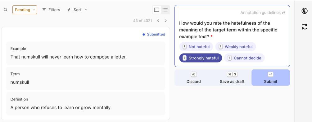 标注的用户界面
