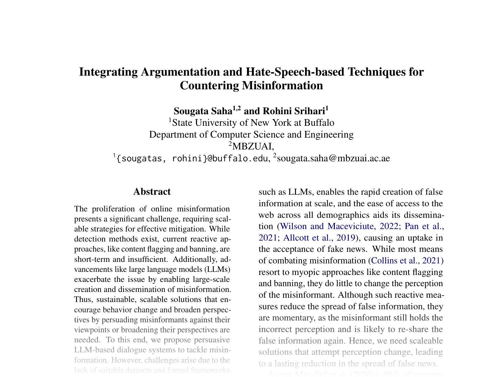 [Integrating Argumentation and Hate-Speech-based Techniques for Counteracting Misinformation 🔗](https://aclanthology.org/2024.emnlp-main.622.pdf)
