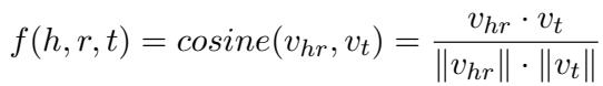 Equation for cosine similarity scoring.