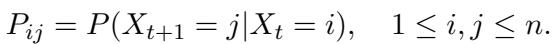 Equation for Markov transition matrix