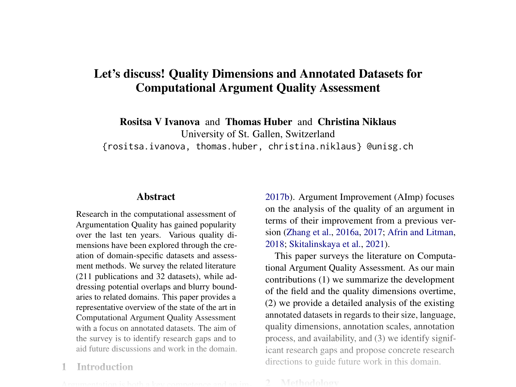 [Let’s discuss! Quality Dimensions and Annotated Datasets for Computational Argument Quality Assessment 🔗](https://aclanthology.org/2024.emnlp-main.1155.pdf)