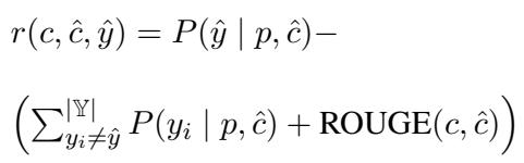 公式 1: 声明篡改器的奖励函数。