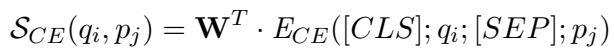 Equation 2: Cross Encoder Relevance Score
