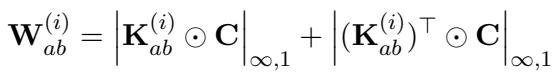 Equation for the final symmetric adjacency matrix W.