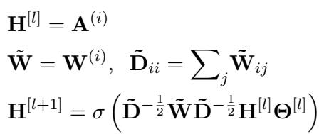 Equation for GNN message passing.