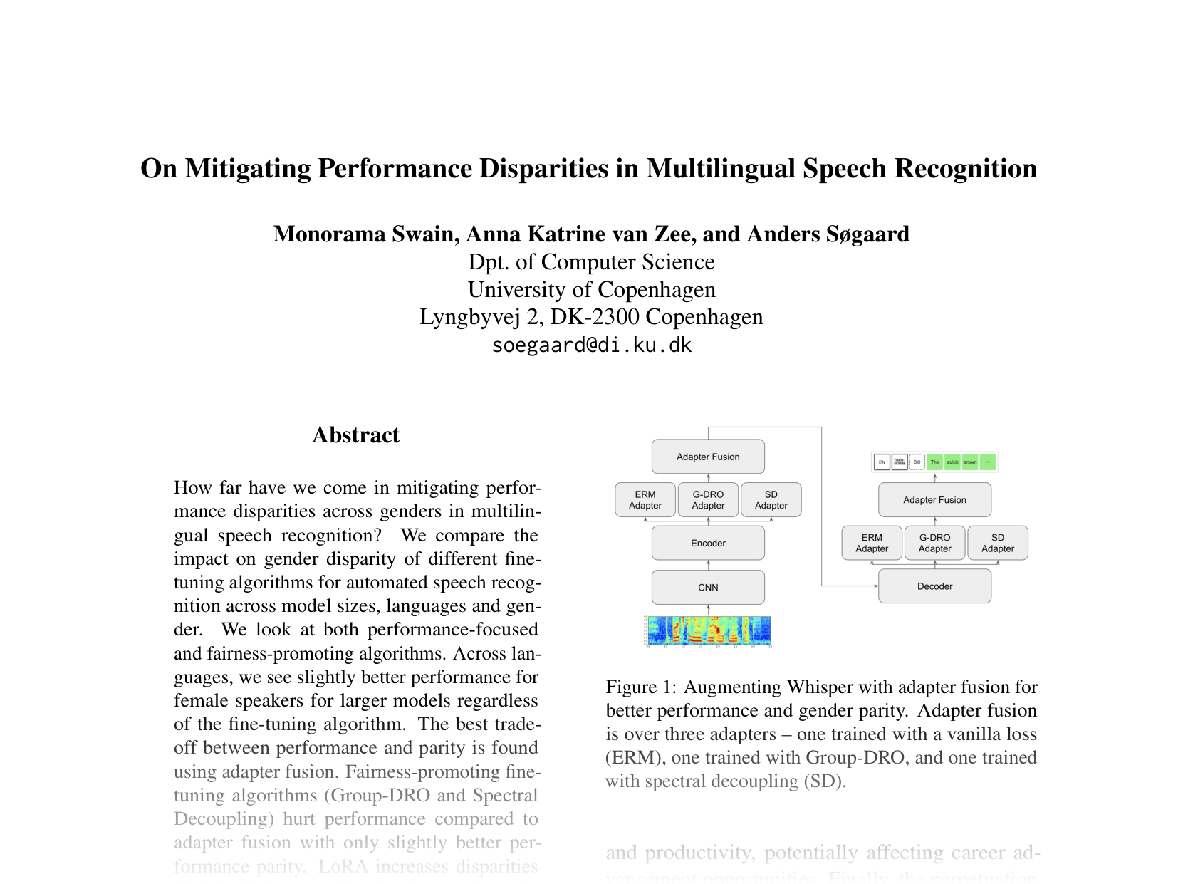 [On Mitigating Performance Disparities in Multilingual Speech Recognition 🔗](https://aclanthology.org/2024.emnlp-main.323.pdf)