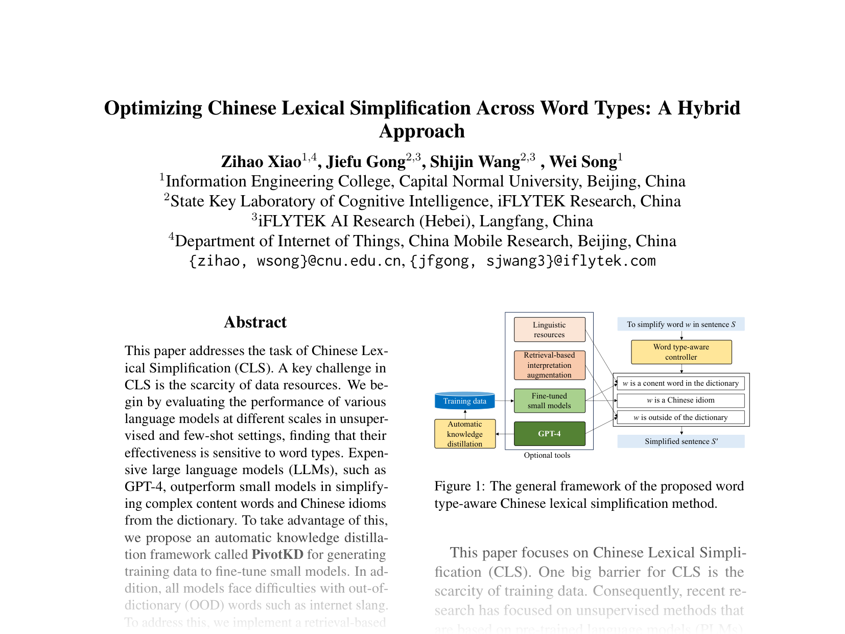 [Optimizing Chinese Lexical Simplification Across Word Types: A Hybrid Approach 🔗](https://aclanthology.org/2024.emnlp-main.849.pdf)