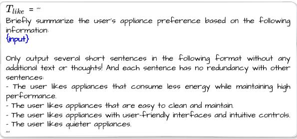 Prompt template of T_like.
