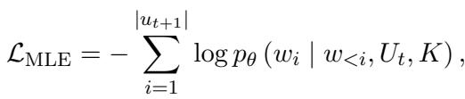 Equation for Teacher Model MLE Loss.
