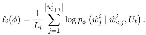 Equation for prediction log-likelihood of a teacher label.