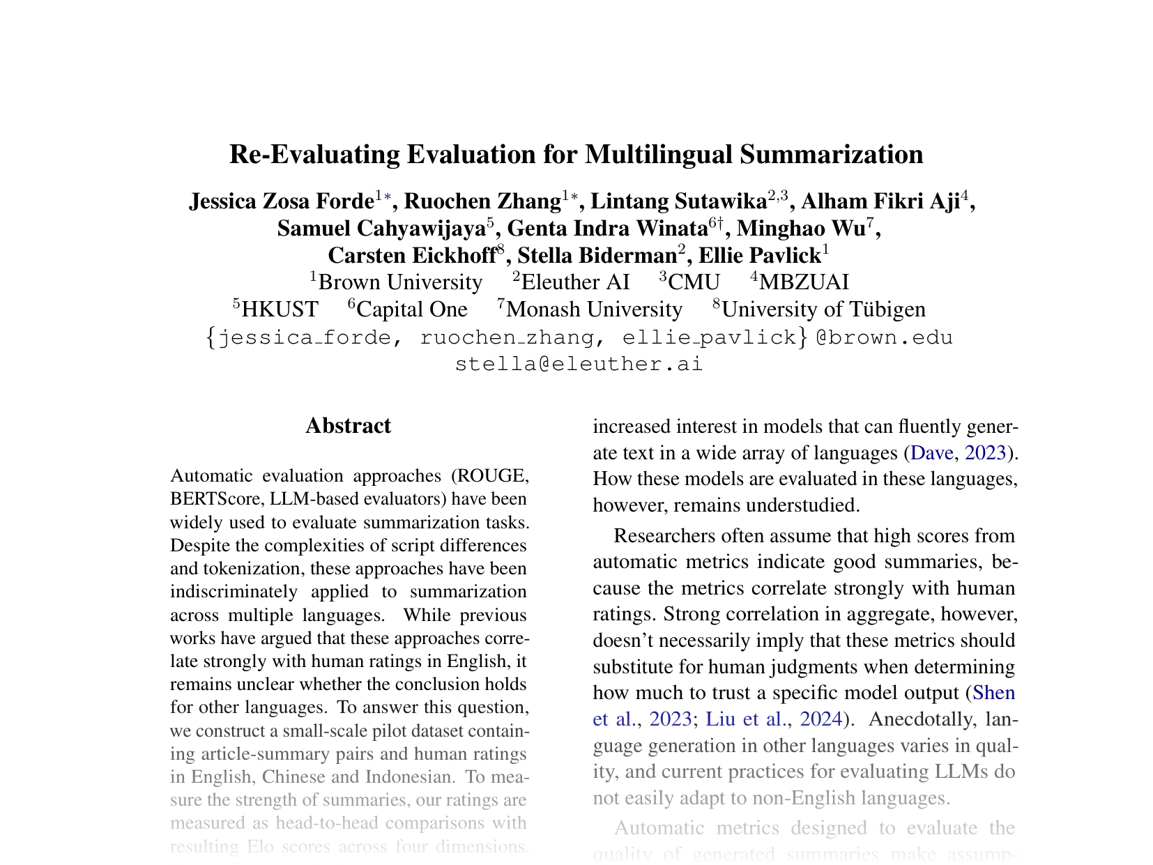 [Re-Evaluating Evaluation for Multilingual Summarization 🔗](https://aclanthology.org/2024.emnlp-main.1085.pdf)