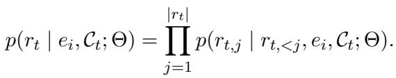 Equation 6: Generator probability calculation.