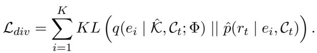 Equation 7: KL Divergence loss for divergence-driven feedback.