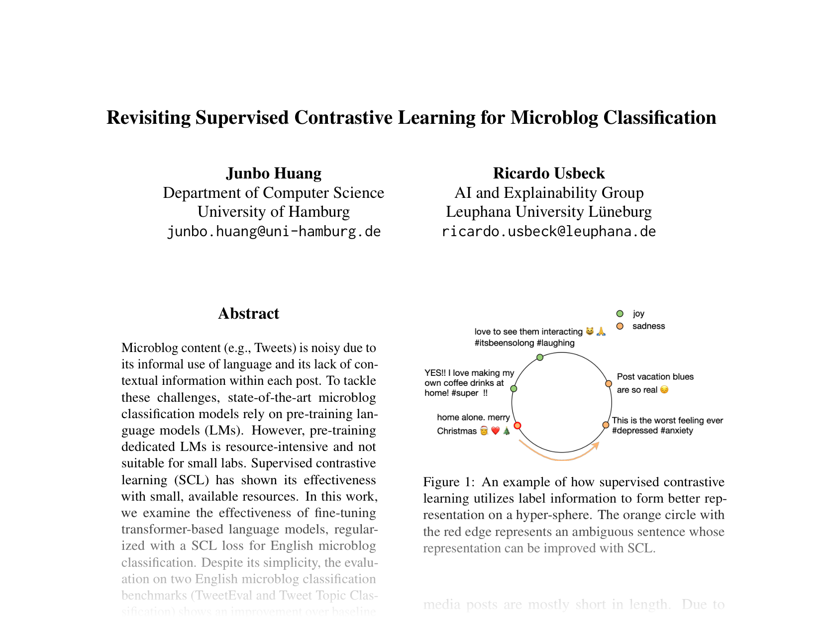 [Revisiting Supervised Contrastive Learning for Microblog Classification 🔗](https://aclanthology.org/2024.emnlp-main.876.pdf)