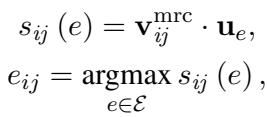 Equation for Similarity and Argmax