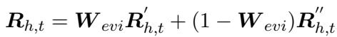Equation 16: Evidence weight fusion