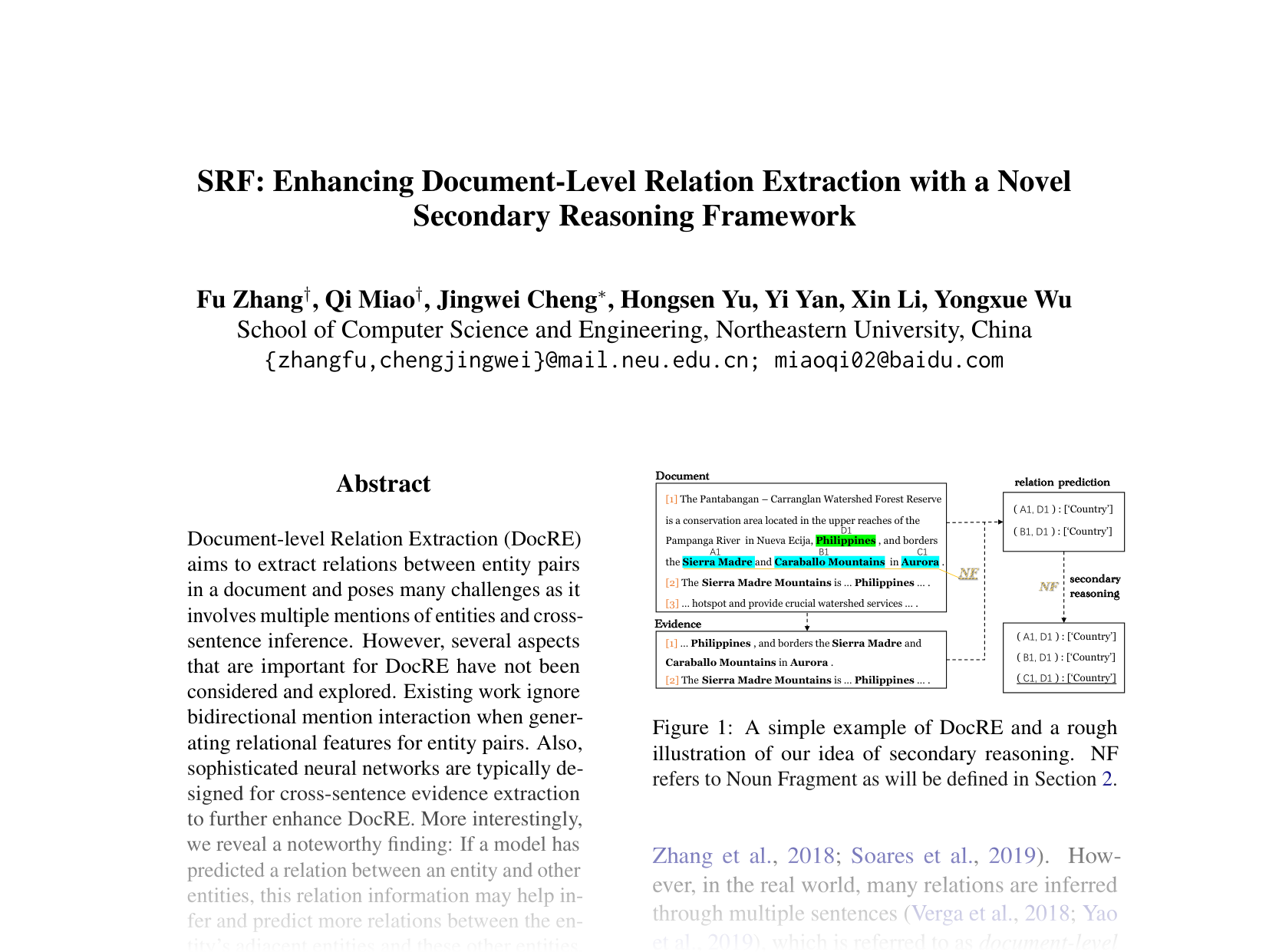 [SRF: Enhancing Document-Level Relation Extraction with a Novel Secondary Reasoning Framework 🔗](https://aclanthology.org/2024.emnlp-main.863.pdf)