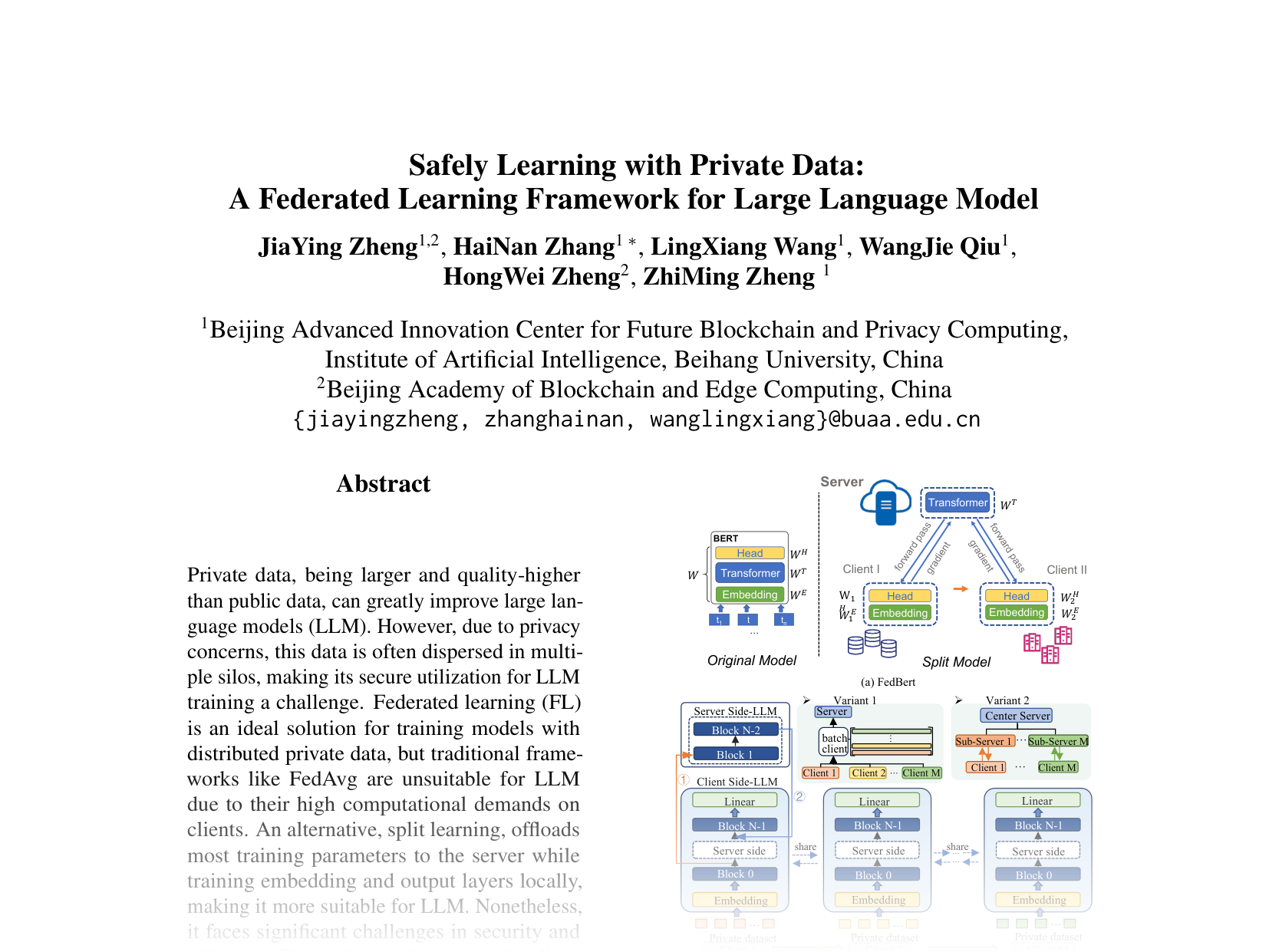 [Safely Learning with Private Data: A Federated Learning Framework for Large Language Model 🔗](https://aclanthology.org/2024.emnlp-main.303.pdf)
